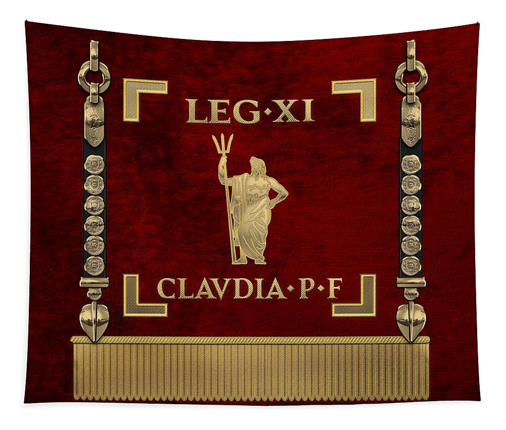 ‘rome’ Collection By Serge Averbukh Tapestry featuring the digital art Standard of the 11th Roman Legion - Vexillum of Legio XI Claudia by Serge Averbukh
