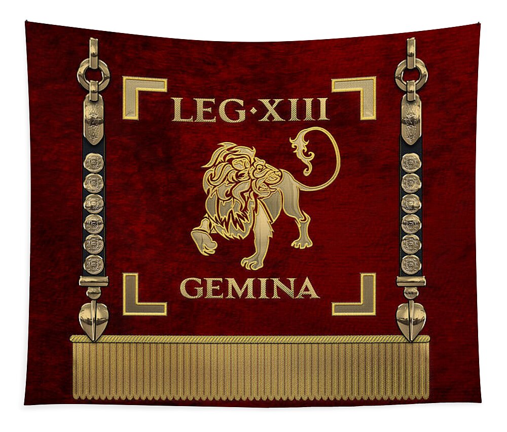 ‘rome’ Collection By Serge Averbukh Tapestry featuring the digital art Standard of the 13th Legion Geminia - Vexillum of 13th Twin Legion by Serge Averbukh