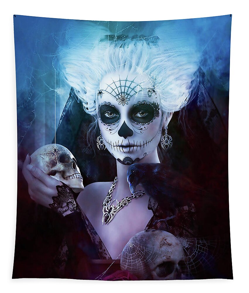 Never After Tapestry featuring the digital art Never After Sugar Doll by Shanina Conway