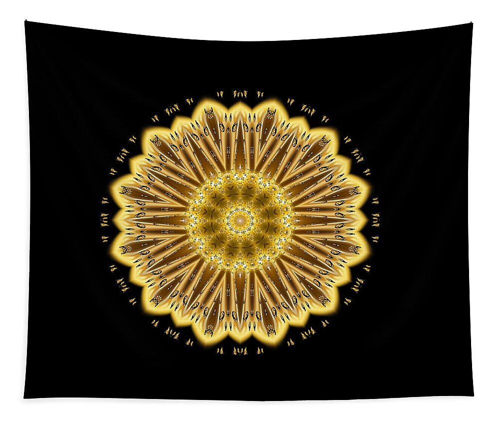 Black Tapestry featuring the digital art We Are Golden by Rachel Hannah