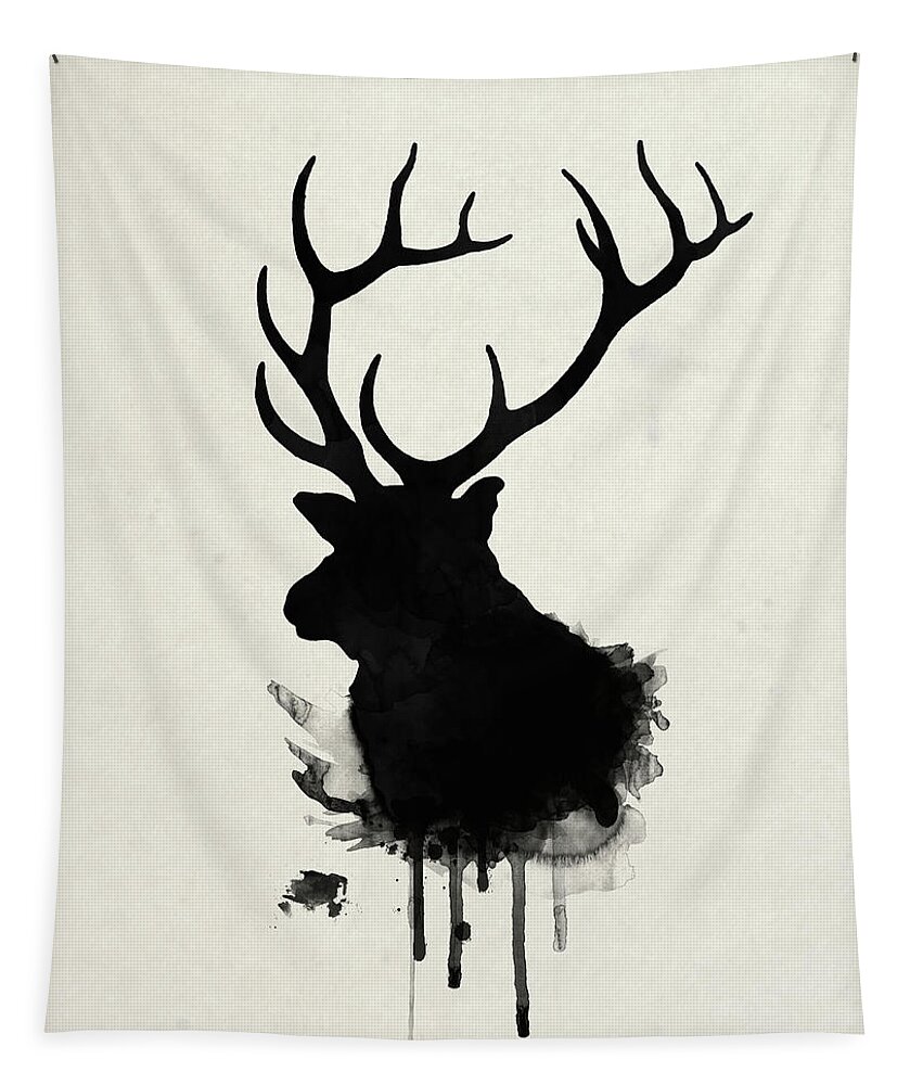 Elk Tapestry featuring the drawing Elk by Nicklas Gustafsson