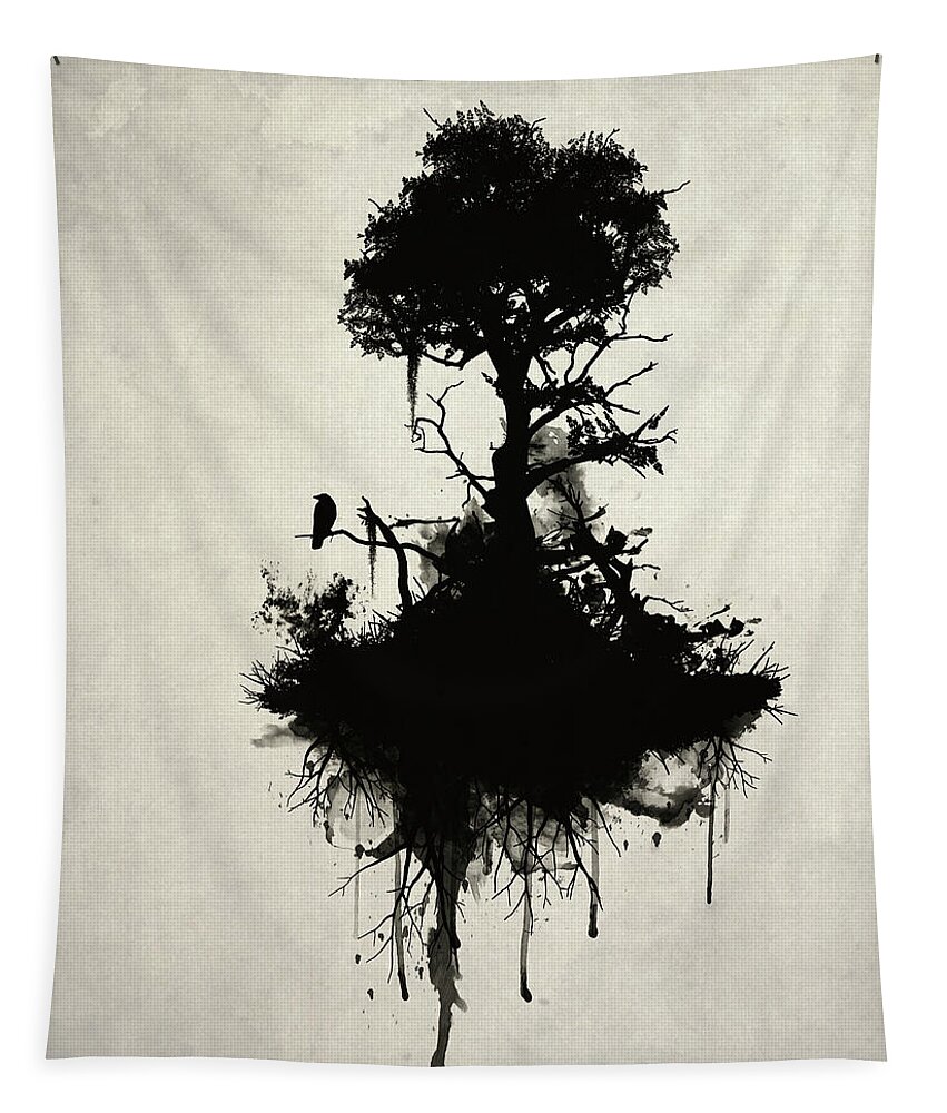 Nature Tapestry featuring the painting Last Tree Standing by Nicklas Gustafsson