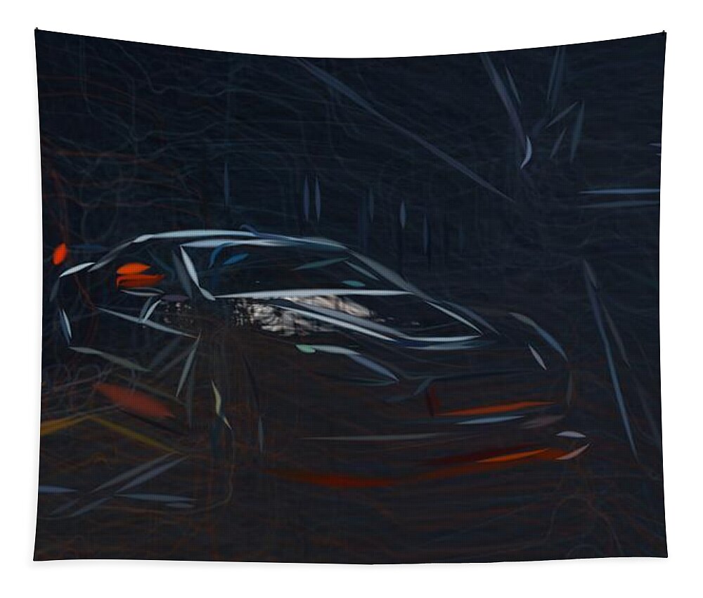 Aston Tapestry featuring the digital art Aston Martin Vantage GT12 Drawing by CarsToon Concept