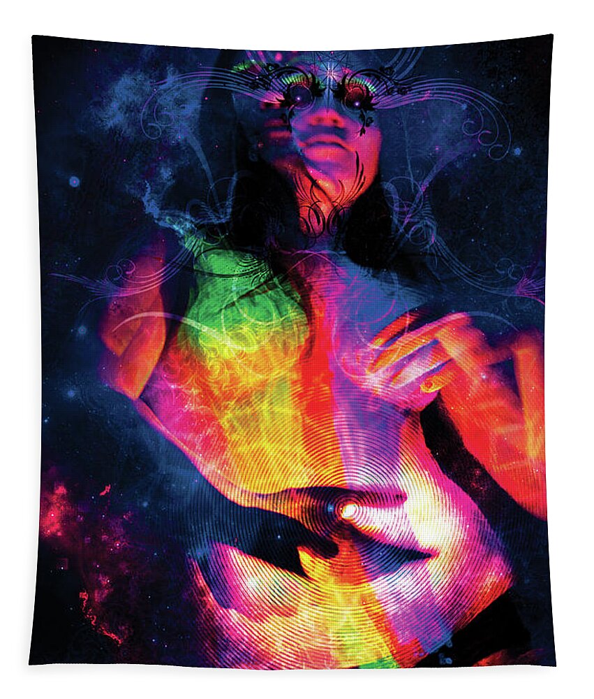 Bodypaint Tapestry featuring the painting Astral Goddess 1 by Matt Deifer
