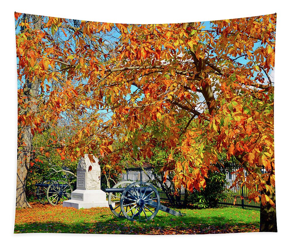 D2-cw-1654 Tapestry featuring the photograph At Soldiers Cemetery by Paul W Faust - Impressions of Light
