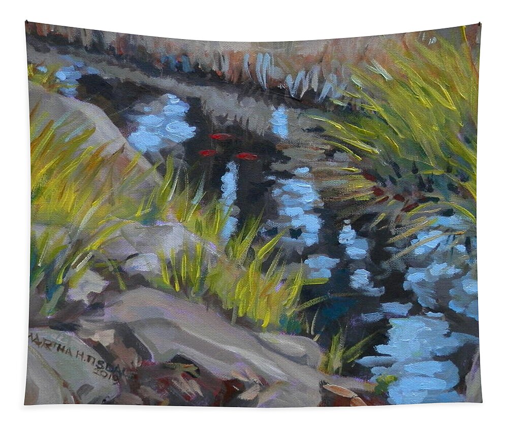 Water Tapestry featuring the painting Atlanta Botanical Gardens by Martha Tisdale