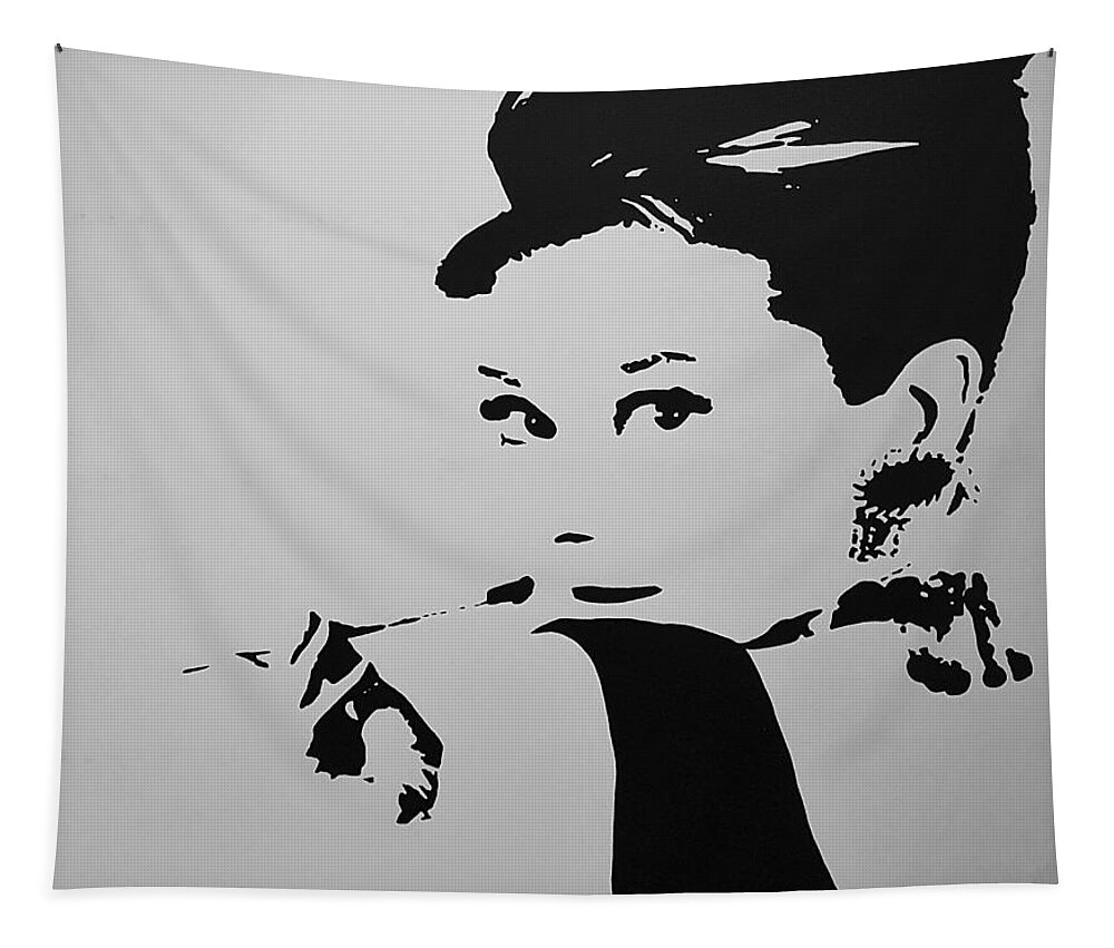 Audrey Hepburn Tapestry featuring the photograph Audrey B W by Rob Hans