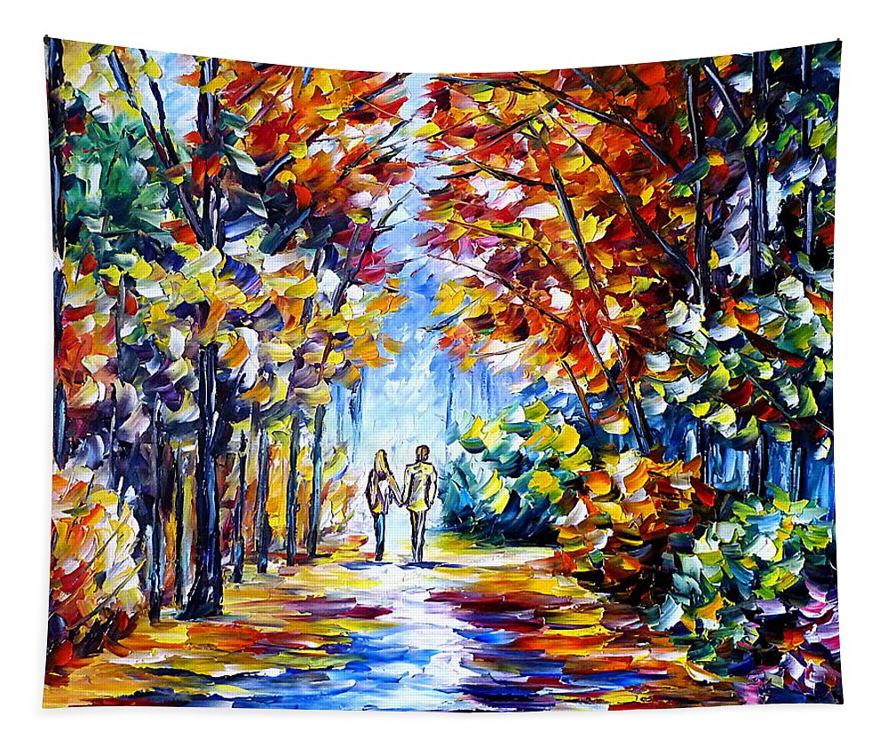 Warm Autumn Day Tapestry featuring the painting Autumn Awakening by Mirek Kuzniar