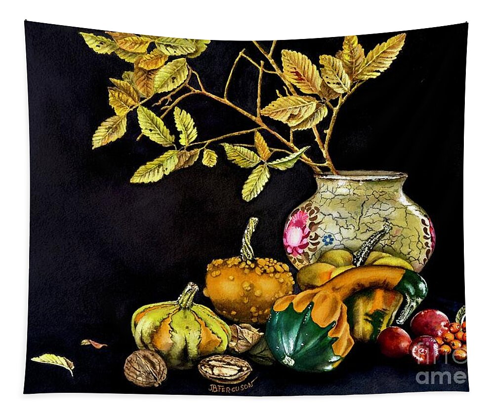 Autumn Tapestry featuring the painting Autumn Colors by Jeanette Ferguson