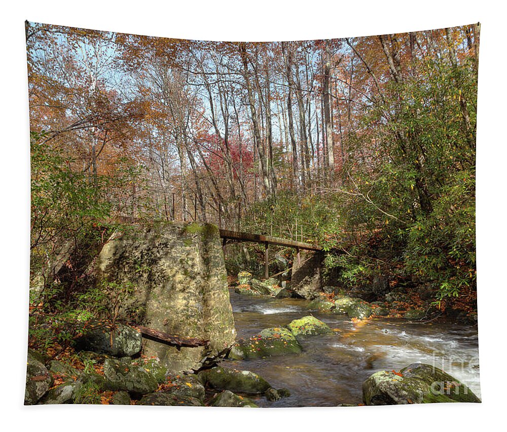 Stream Tapestry featuring the photograph Autumn Gathering by Mike Eingle