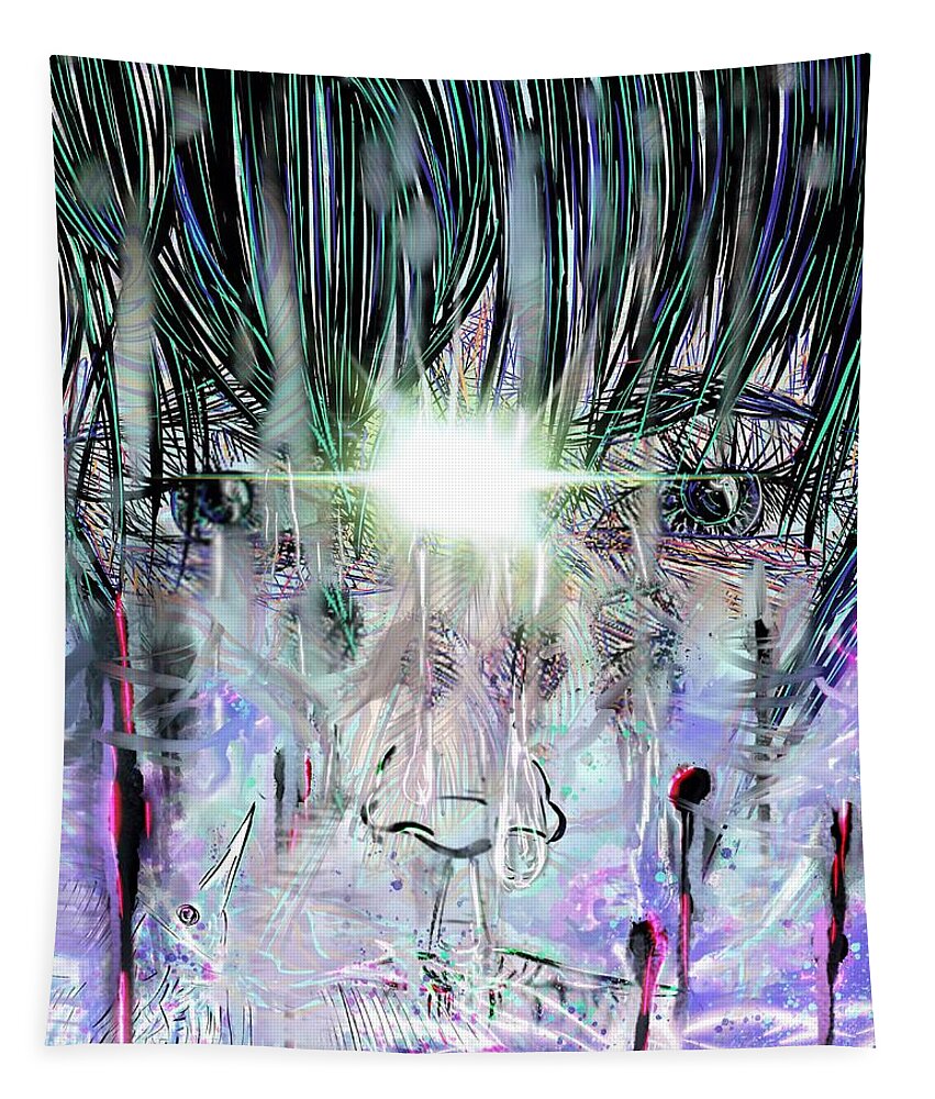 Aware Tapestry featuring the digital art Aware by Angela Weddle