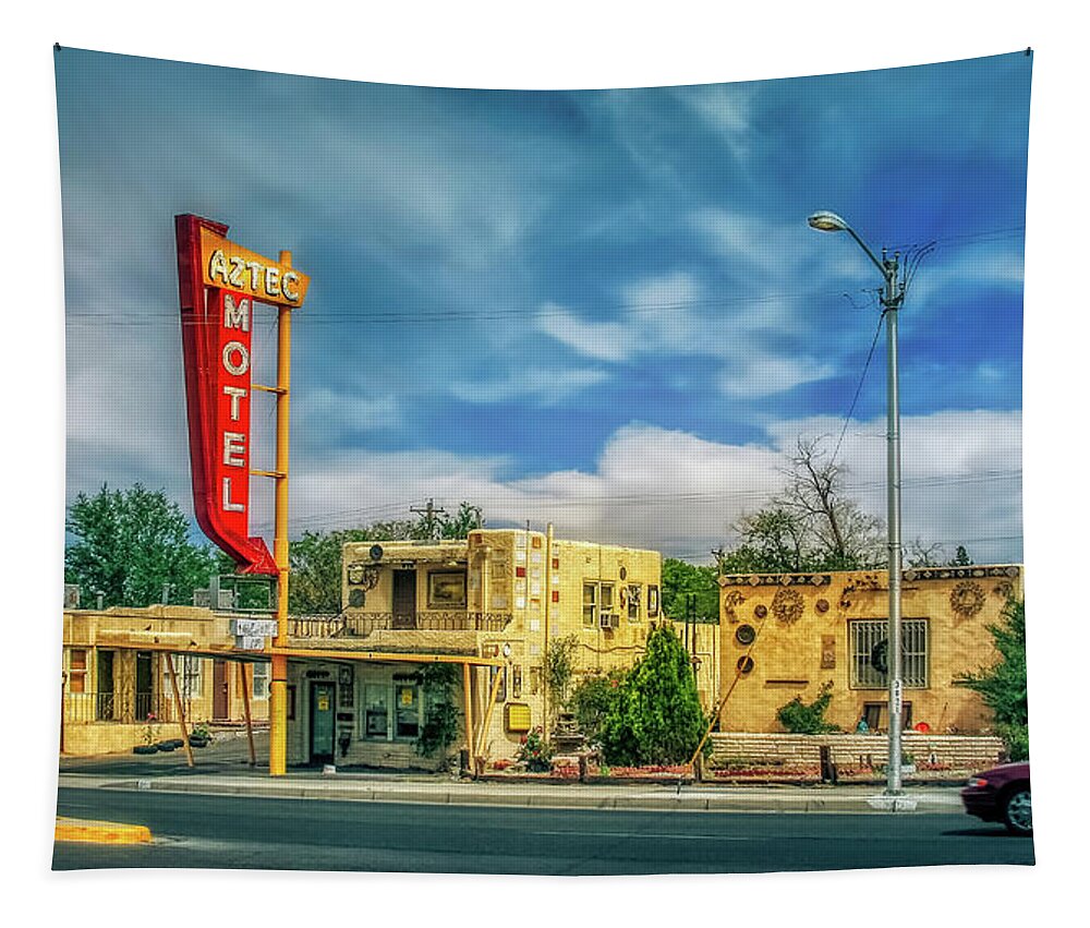 Aztec Motel Tapestry featuring the photograph Aztec Motel by Micah Offman