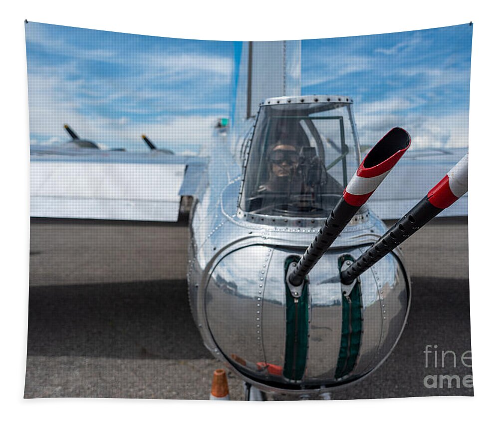 American Tapestry featuring the photograph B17 Tailgun by Matthew Nelson