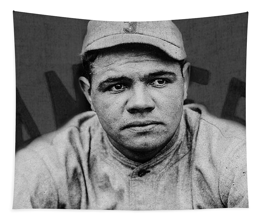 Babe Ruth Tapestry featuring the digital art Babe Ruth by Paul Lovering