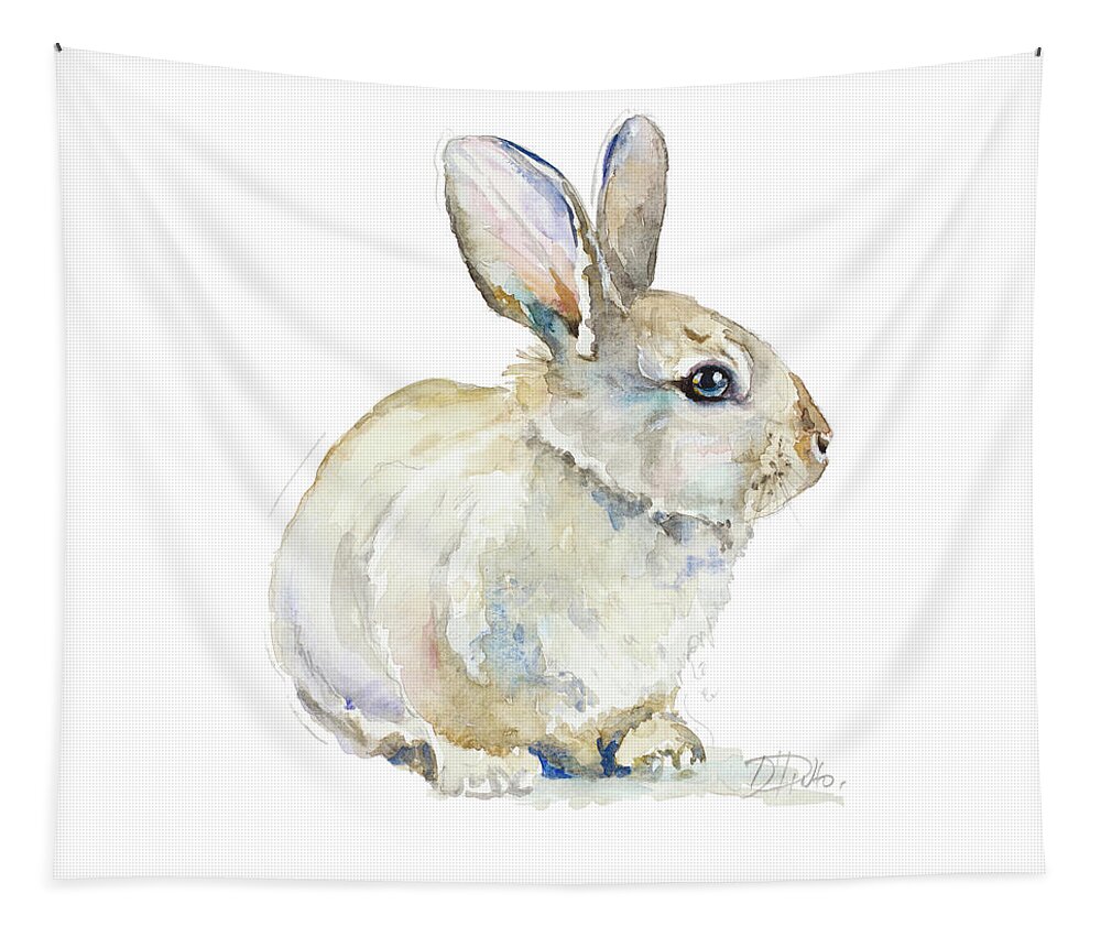 Baby Tapestry featuring the mixed media Baby Rabbit by Patricia Pinto