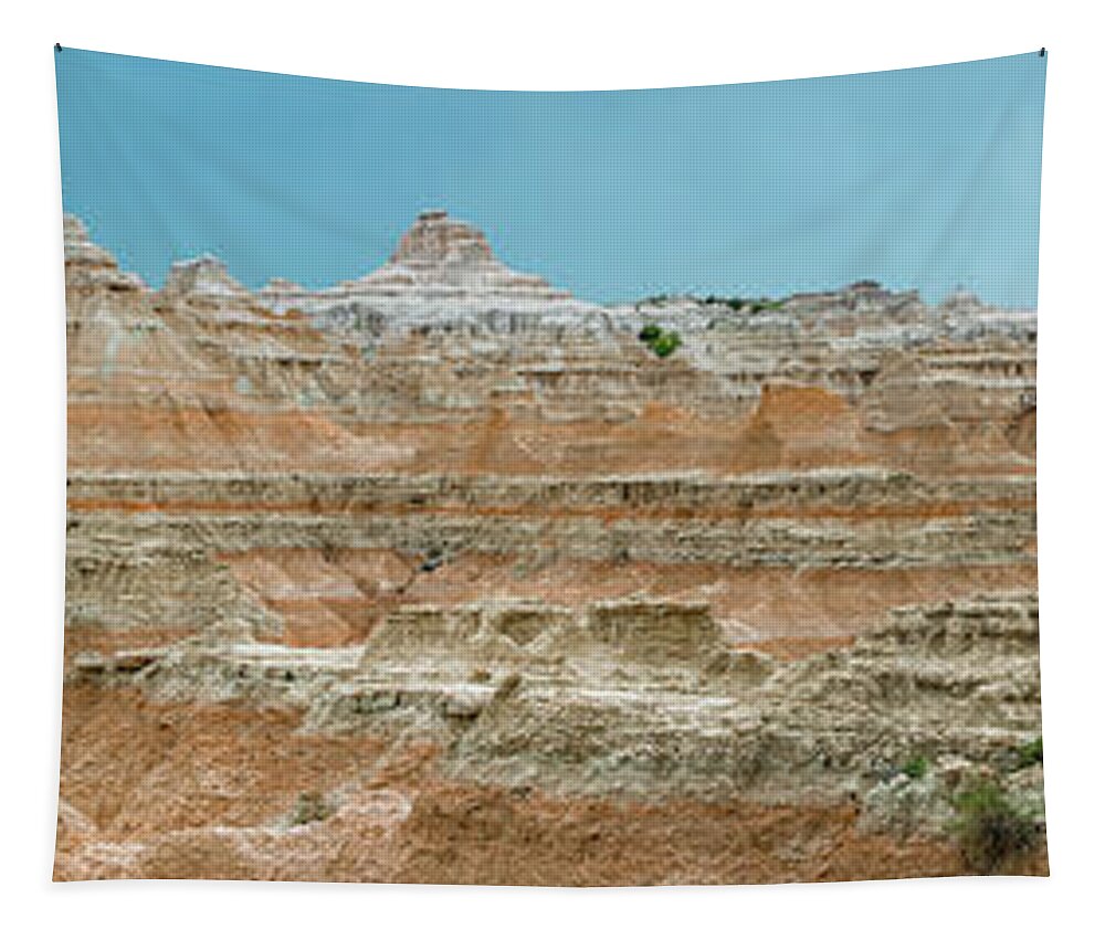 Badlands Tapestry featuring the photograph Badlands National Park Panorama by Sebastian Musial