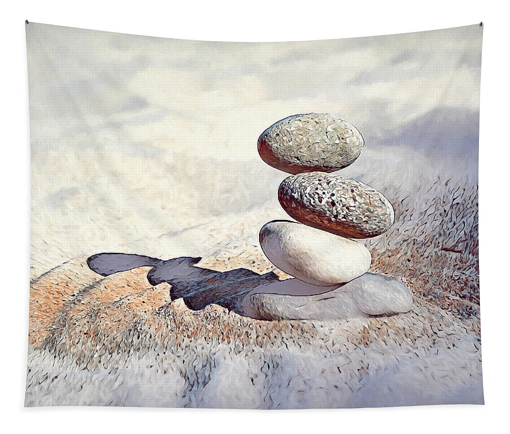 Stones Tapestry featuring the digital art Balance by Pennie McCracken
