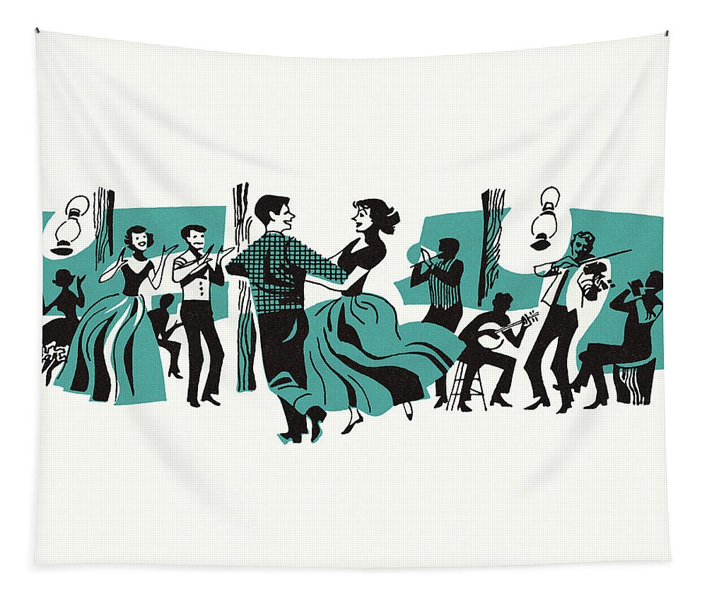 Activity Tapestry featuring the drawing Ballroom Dance by CSA Images