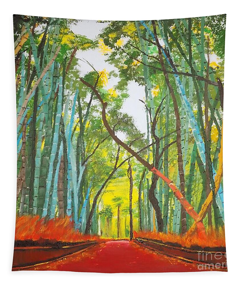 Acrylic Painting Tapestry featuring the painting Bamboo by Denise Morgan
