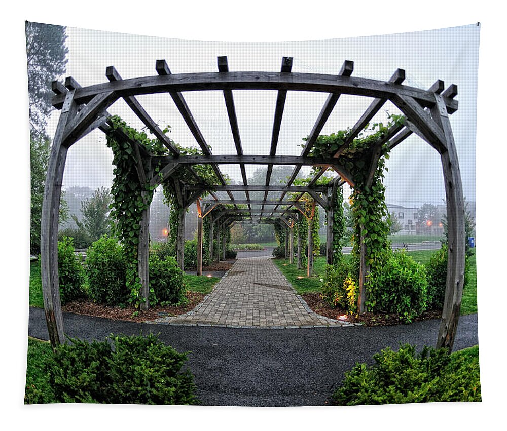 Maine Tapestry featuring the photograph Bar Harbor Pergola by Tom Gresham