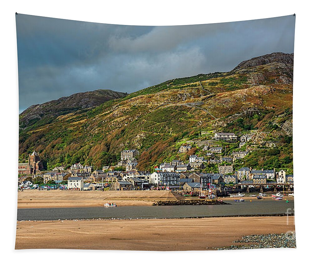 Barmouth; Cardigan Bay; Snowdonia; West Wales; Barmouth Beach; Barmouth Harbour; Welsh; Welsh Seaside Tapestry featuring the photograph Barmouth West Wales by Chris Thaxter