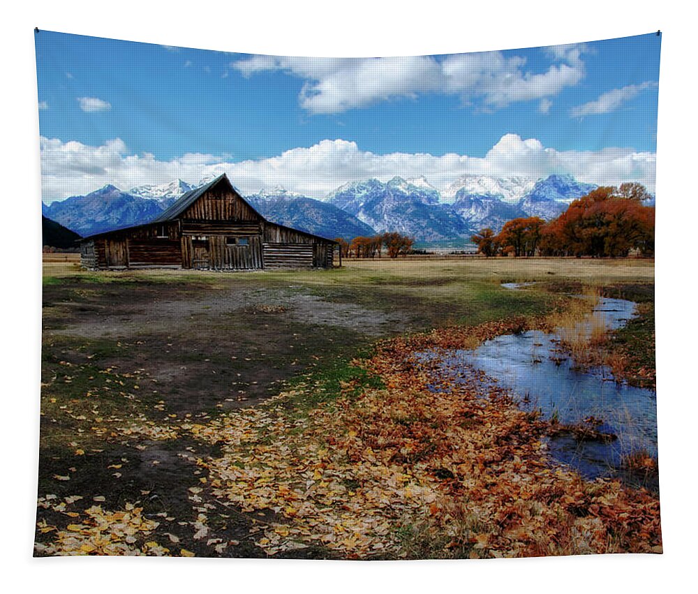 Barn Tapestry featuring the photograph Barn on Mormon Row by Scott Read