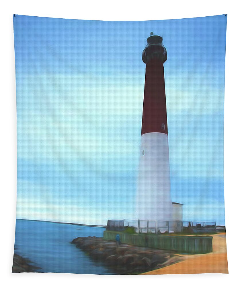 Lighthouse Tapestry featuring the photograph Barnegate Light by Alan Goldberg