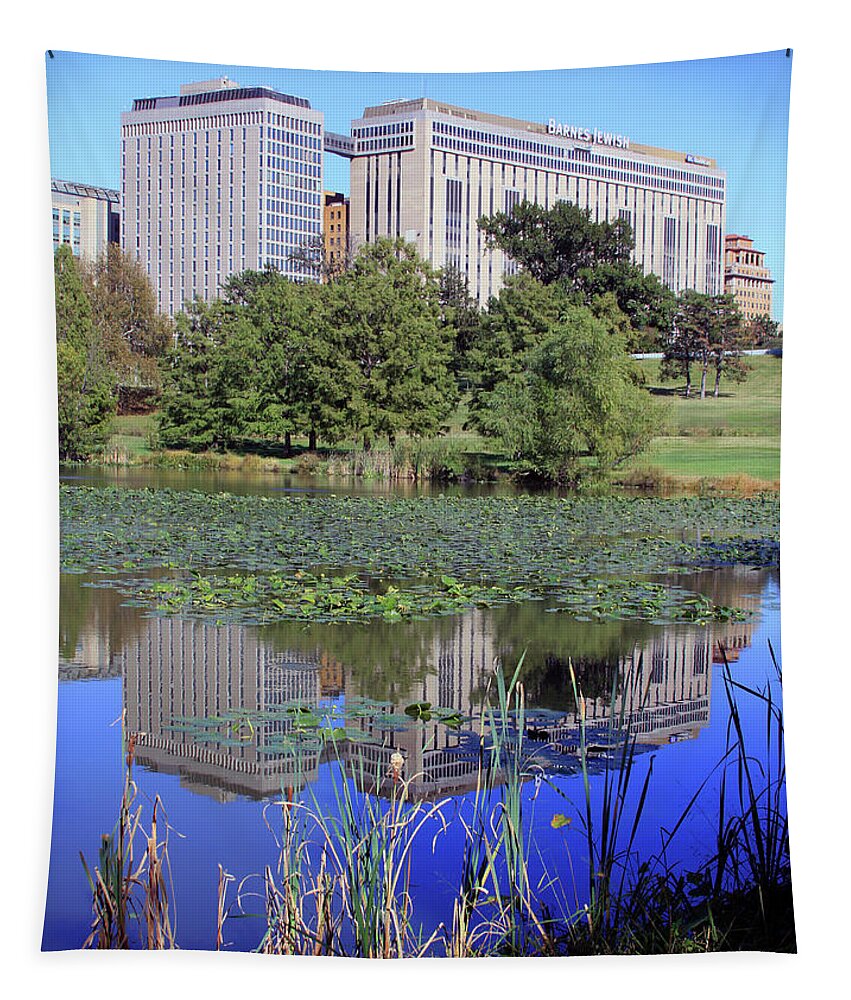Barnes Jewish Hospital Tapestry featuring the photograph Barnes Jewish Hospital by John Lautermilch