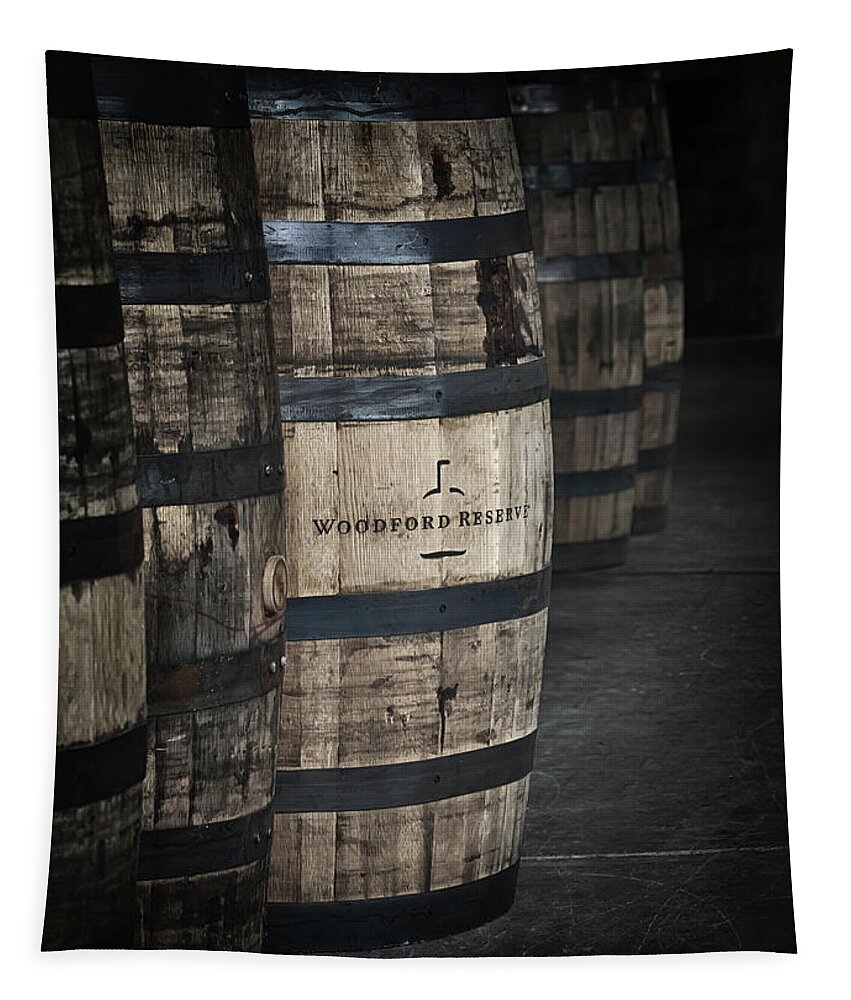 Woodford Reserve Tapestry featuring the photograph Barrels of Bourbon by Susan Rissi Tregoning