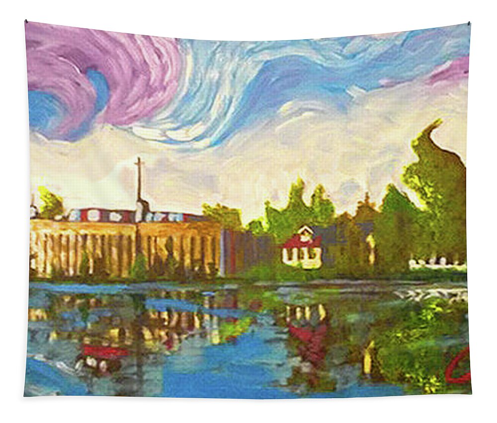 Bayou Saint John Tapestry featuring the painting Bayou Saint John One by Amzie Adams