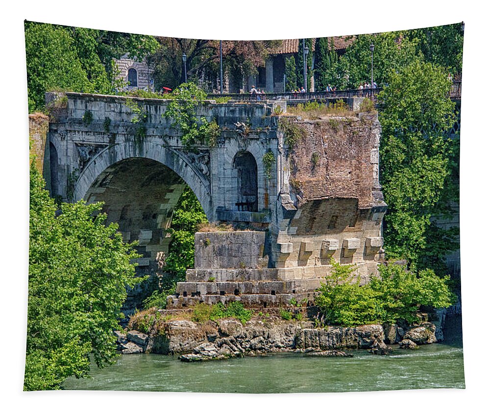 Broken Bridge Tapestry featuring the photograph BC by Joseph Yarbrough