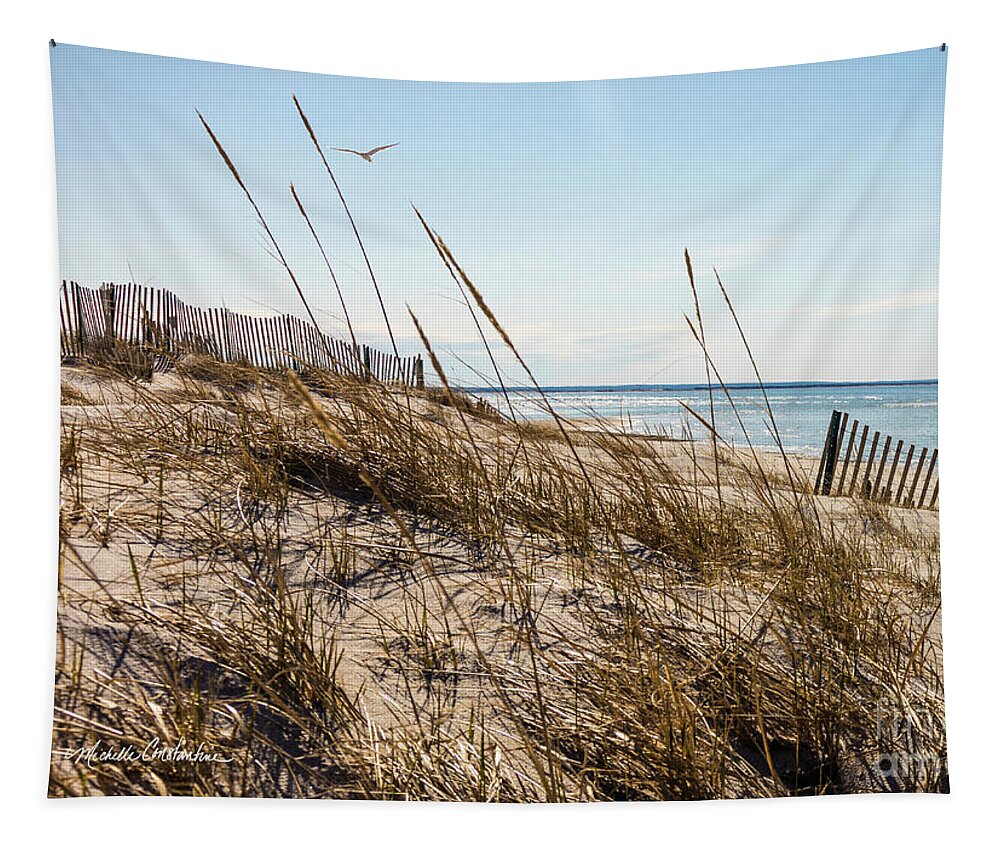 Beach Fence Cape Cod Tapestry featuring the photograph Beach Fence Cape Cod by Michelle Constantine