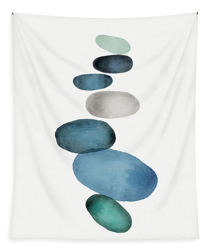 Modern Tapestry featuring the painting Beach Stones 1- Art by Linda Woods by Linda Woods