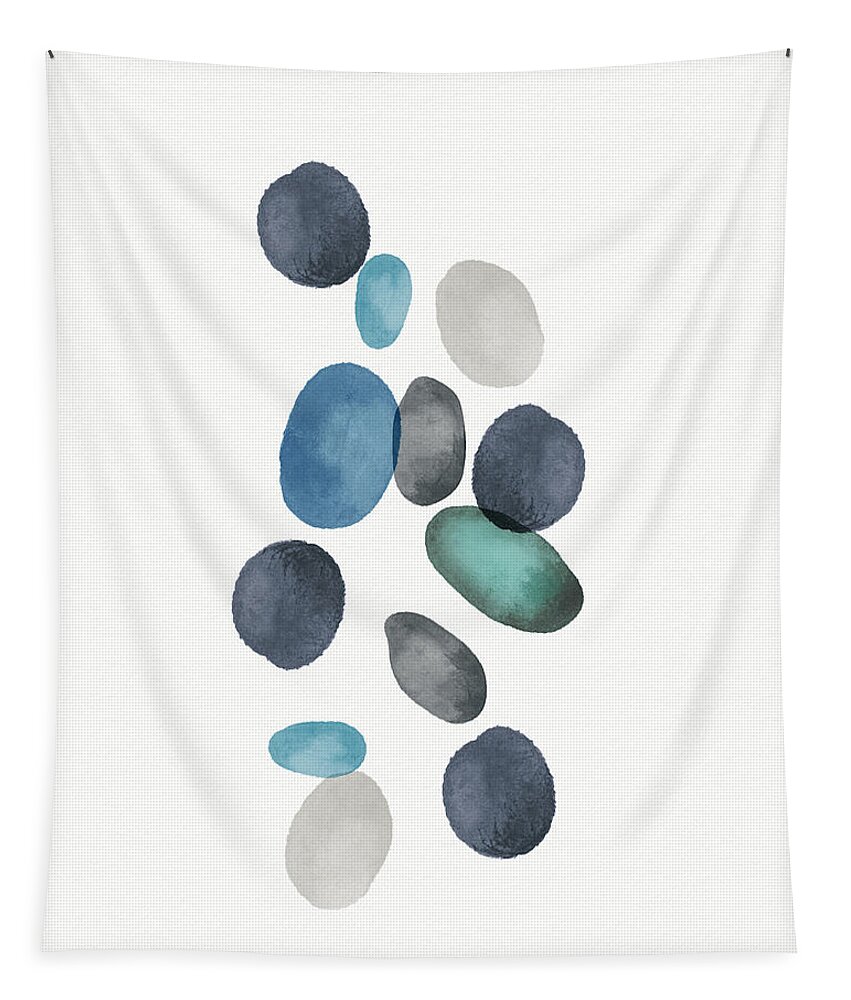 Modern Tapestry featuring the painting Beach Stones 2- Art by Linda Woods by Linda Woods