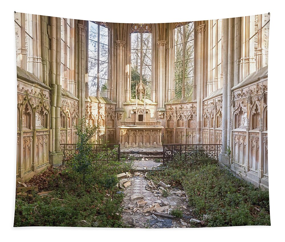 Abandoned Tapestry featuring the photograph Beautiful Abandoned Chapel by Roman Robroek