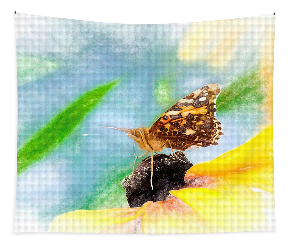 Cosmopolitan Tapestry featuring the photograph Beautiful Painted Lady Butterfly by Don Northup