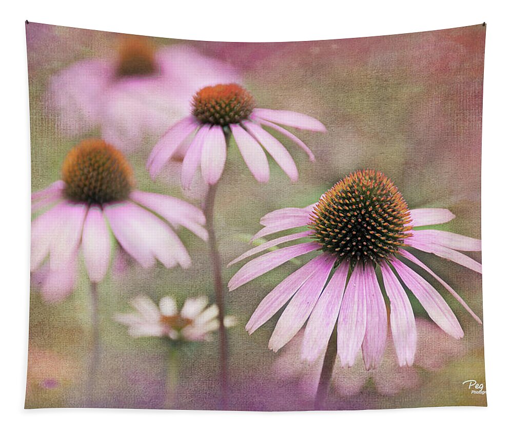 Cone Flower Tapestry featuring the photograph Believe and Beat Cancer by Peg Runyan