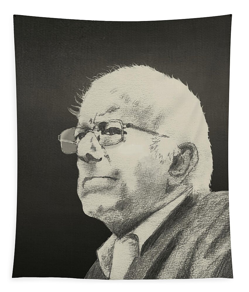 Bernie Sanders Tapestry featuring the mixed media Bernie Sanders Portrait by M Spadecaller