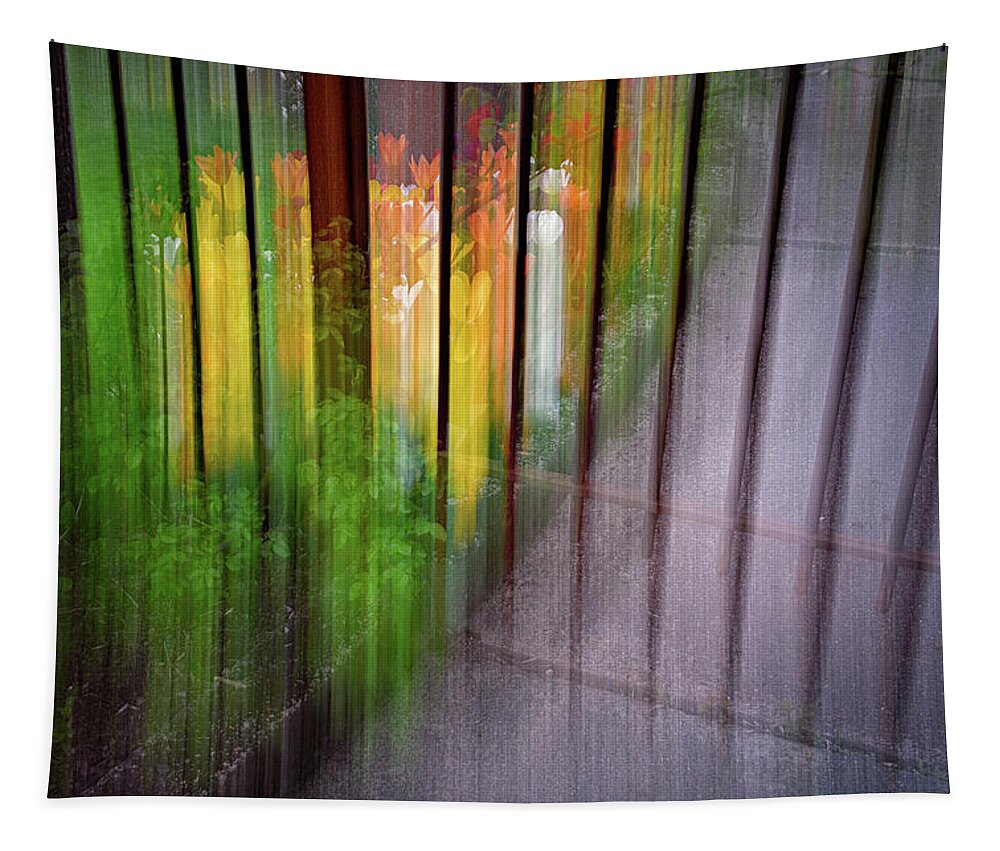 Abstract Tapestry featuring the photograph Beyond The Gate by Michael Hubley