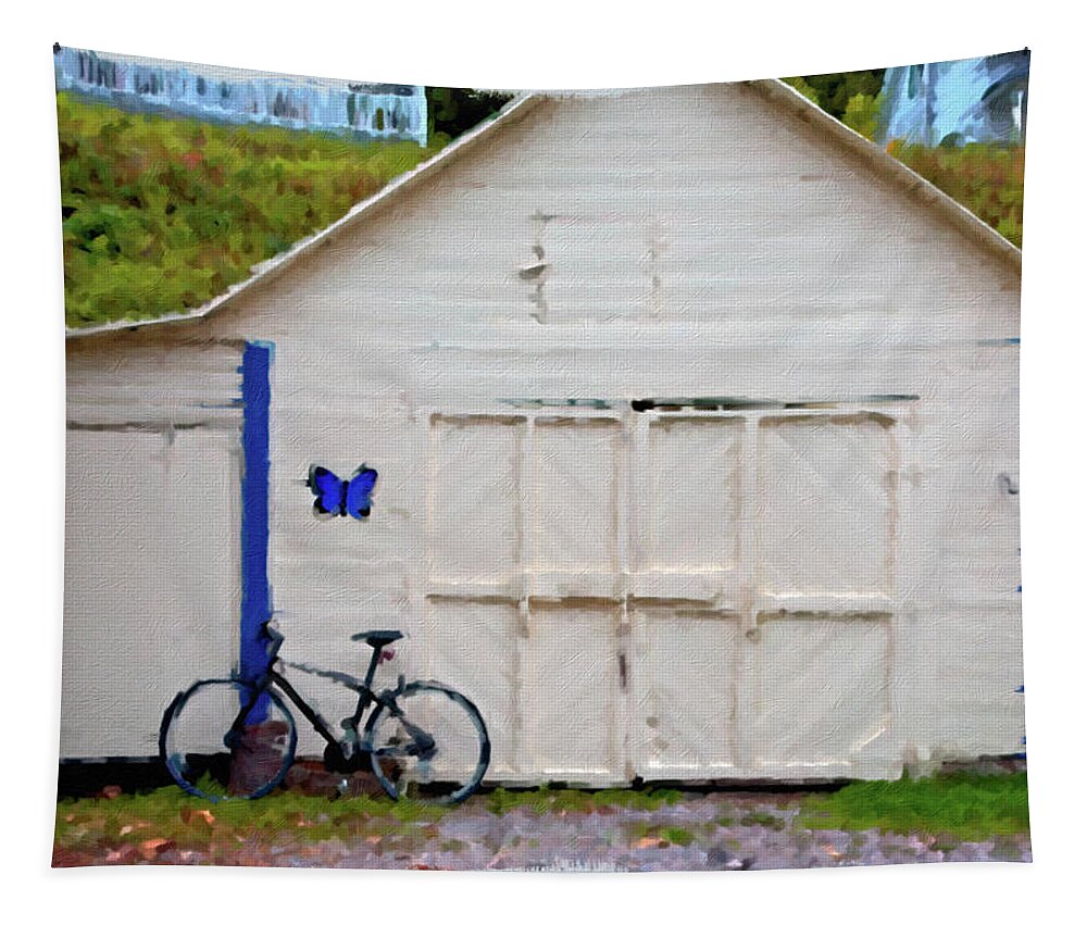 North America Tapestry featuring the photograph Bike Against Garage by Darryl Brooks