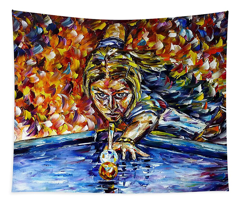 Billiards Lovers Tapestry featuring the painting Billiard Player II by Mirek Kuzniar