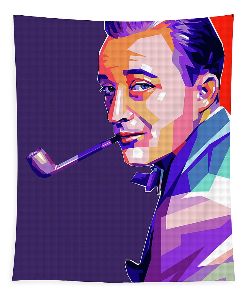 Bing Tapestry featuring the digital art Bing Crosby pop art by Movie World Posters