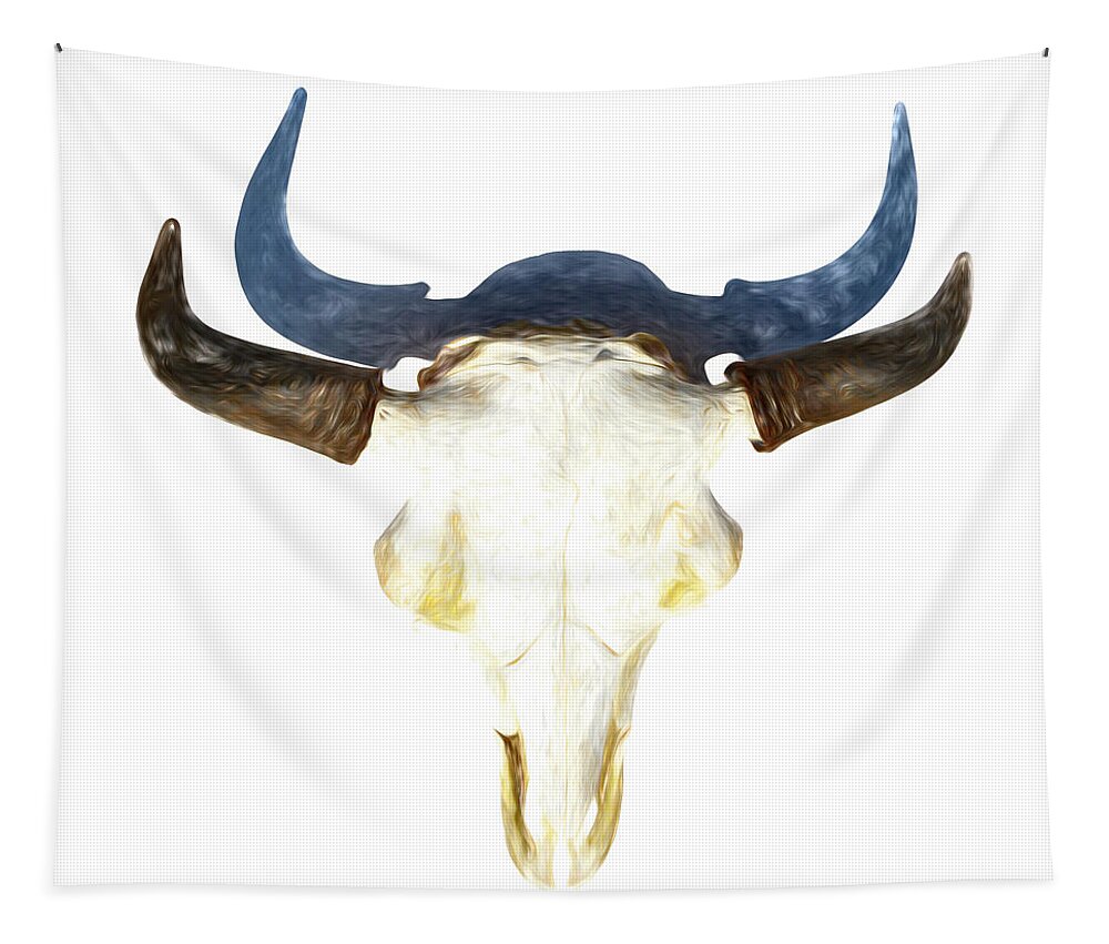 Kansas Tapestry featuring the photograph Bison Skull 003 by Rob Graham