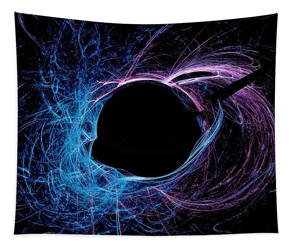 Space Tapestry featuring the digital art Black Hole Abstract Art Blue by Don Northup