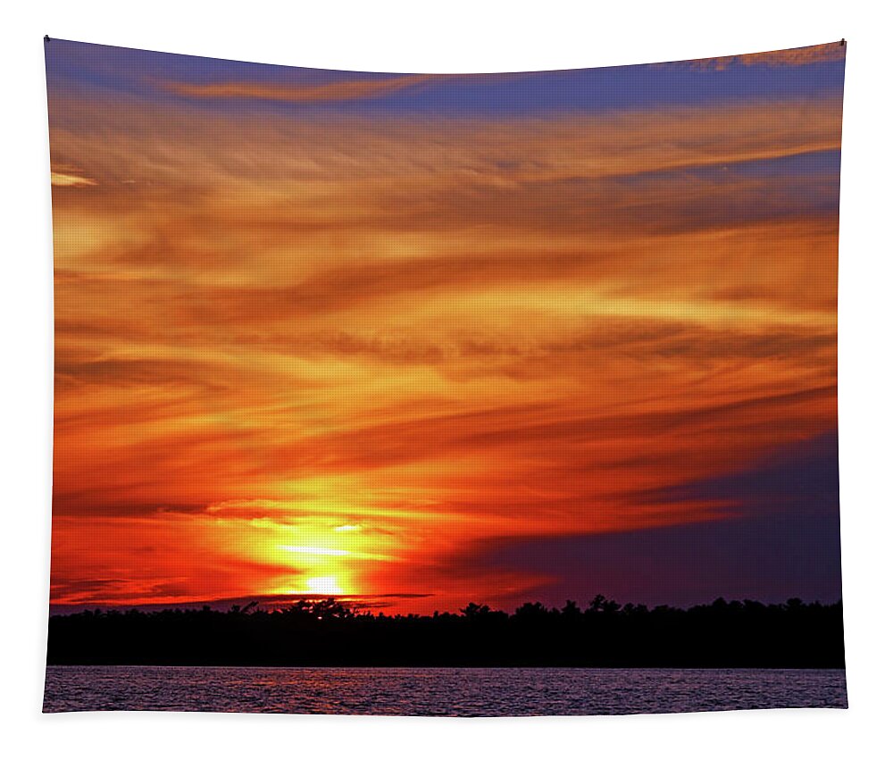 Sunset Tapestry featuring the photograph Blazing Sky by Debbie Oppermann