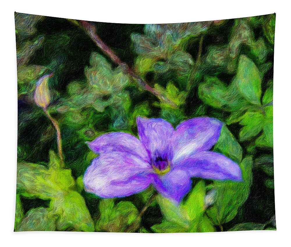 Clematis Tapestry featuring the photograph Bloomin Bud 2 by Diane Lindon Coy