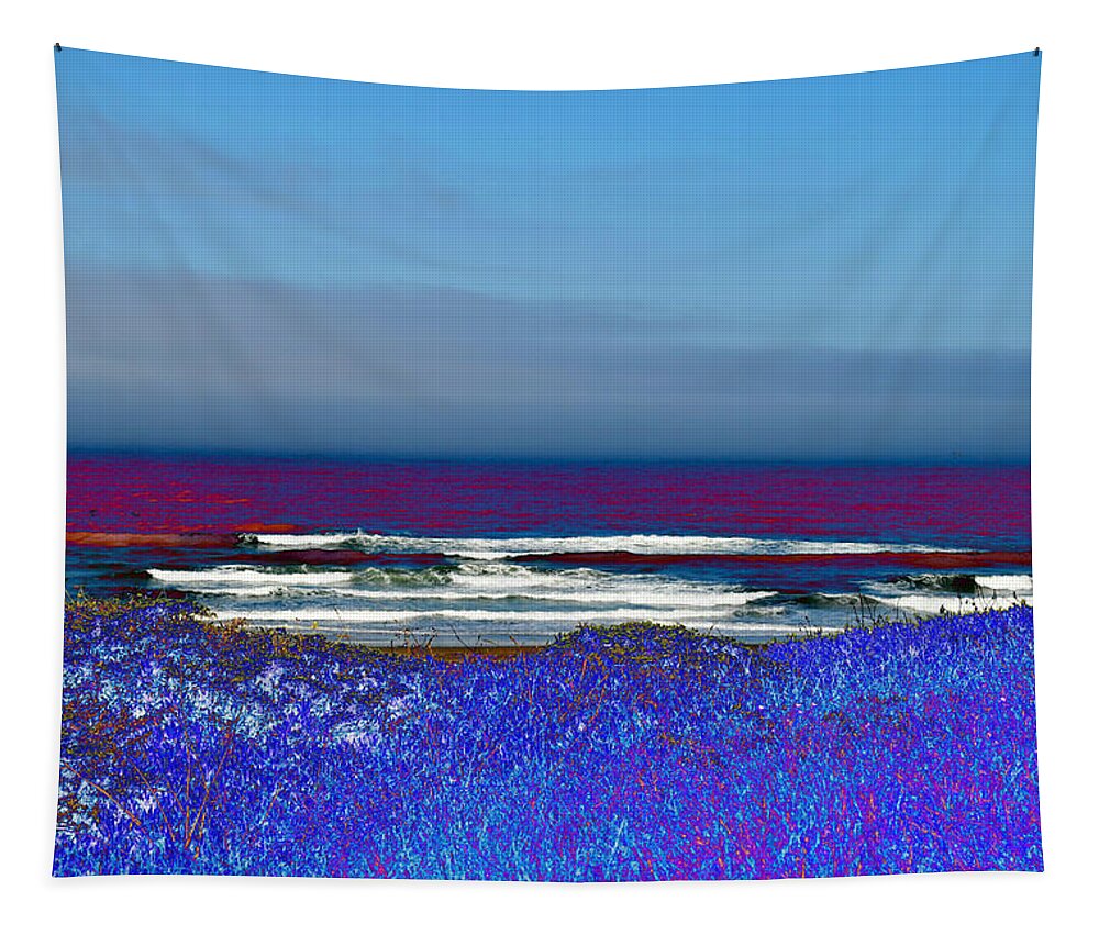 Marine Tapestry featuring the photograph Blue Beach by Steven Wills