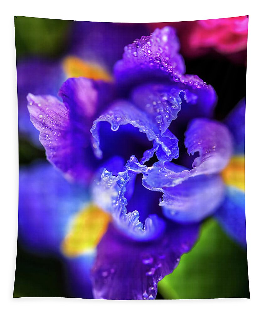 Beautiful Tapestry featuring the photograph Blue Iris Dance by Az Jackson