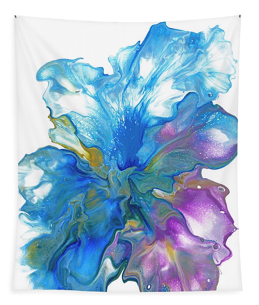 Flower Tapestry featuring the painting Blue Iris by Darice Machel McGuire