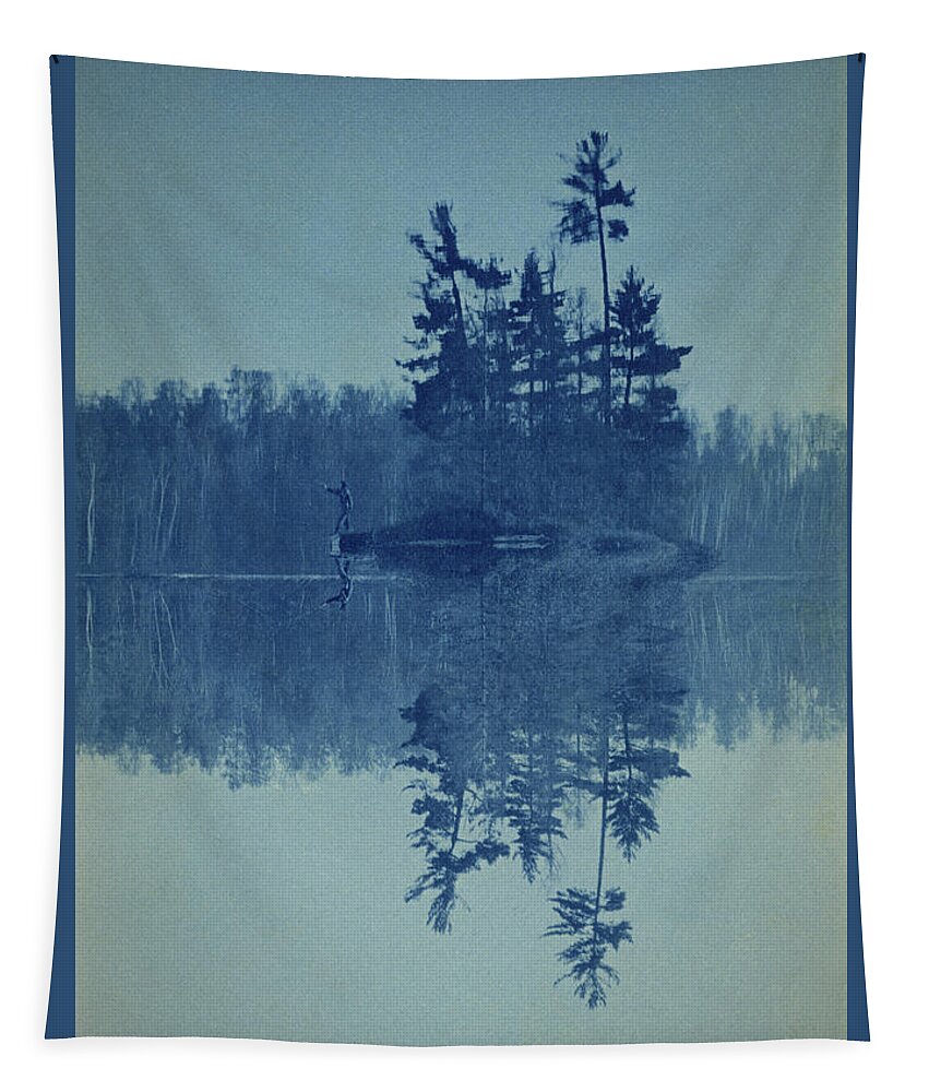Cyanotype Tapestry featuring the photograph Blue Reflections by Jayson Tuntland